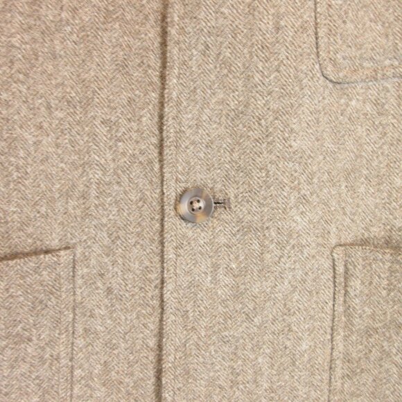 Daniel Cremieux Reversible Alpaca Wool herringbone Coat Size L Muted Light Brown - Picture 2 of 11